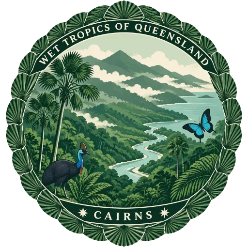 Wet Tropics of Queensland travel stamp