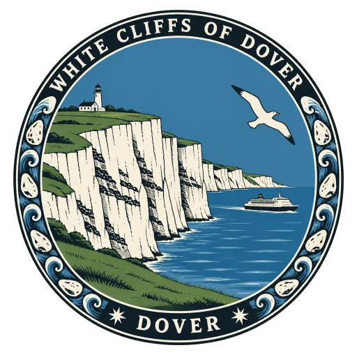 White Cliffs of Dover travel stamp