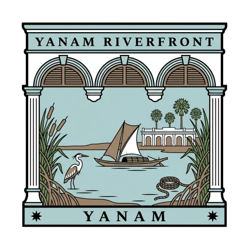 Yanam Riverfront travel stamp