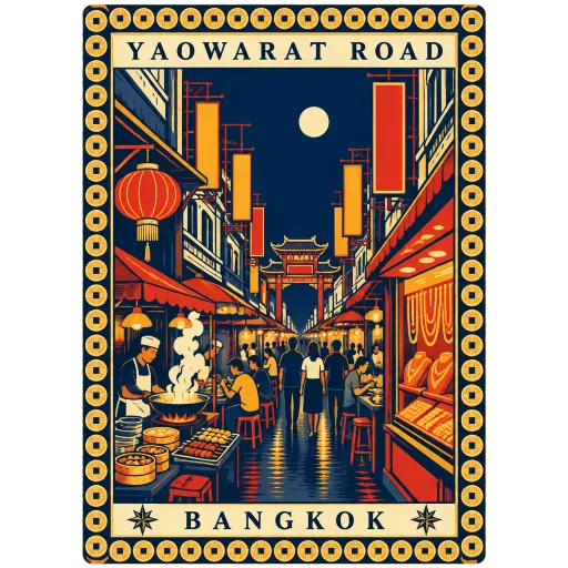 Yaowarat Road travel stamp