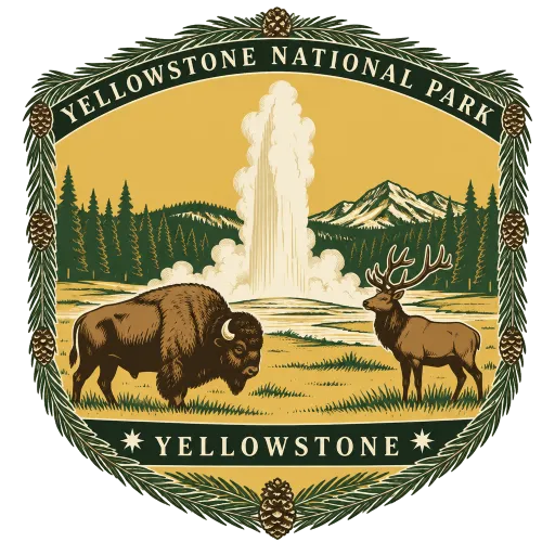 Yellowstone National Park travel stamp