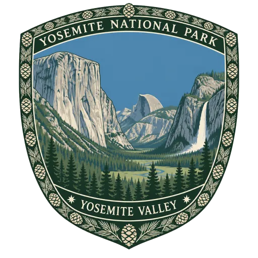 Yosemite National Park travel stamp