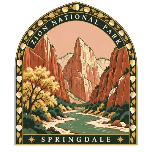 Zion National Park travel stamp